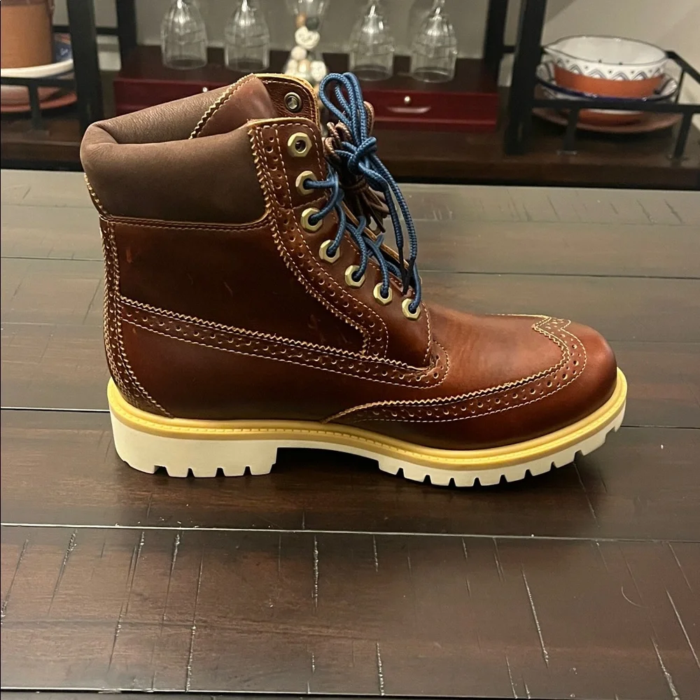 Timberland 6” Premium Waterproof Brogue Boots new brown Mens Size 8